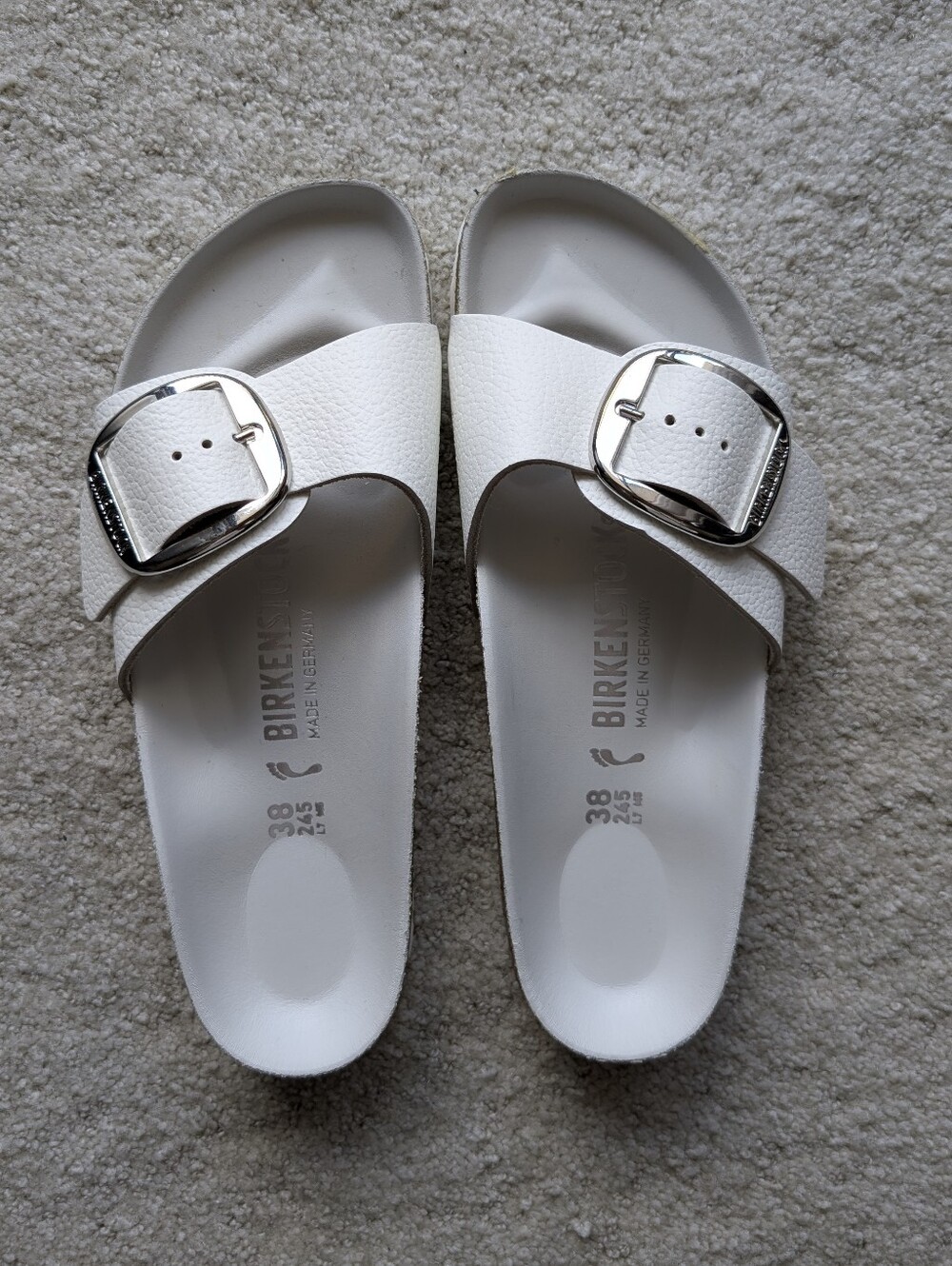 Birkenstock Women's Madrid Big Buckle Leather 1 Narrow Strap Sandal - White